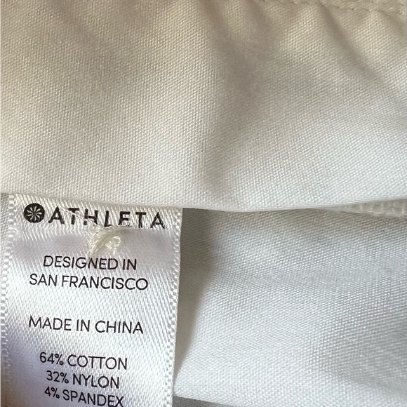 S Athleta HAYES SHELL White Zipper Sides Mint Conditions Activewear Athletic wea - Picture 7 of 11